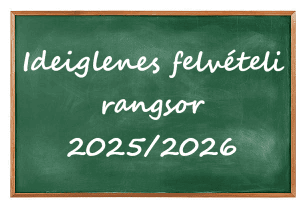 Ideiglenes felvételi jegyzék 2025